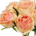 Floristik24 Sztuczne róże różowe sztuczne róże 28cm pęczek 7szt