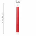 Świeca stożkowa LED, czerwona z ciepłym białym światłem, 24 cm, 2 sztuki | Floristik24.pl