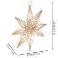 Gwiazda dekoracyjna LED z drutu do zawieszenia, 20 diod LED, ciepła biel, do wewnątrz, 22 cm | Floristik24.pl