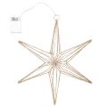 Dekoracyjna gwiazda LED z drutu, wisząca dekoracja do wnętrz, 40 diod LED, ciepła biel, 42 cm | Floristik24.pl