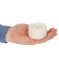 Podgrzewacz LED, ciepła biel, efekt migotania i timer, prawdziwy wosk, zasilany bateriami, 7 cm, 2 sztuki | Floristik24.pl