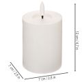 Świeca słupkowa LED, migocząca, z timerem, Ø7cm, 12cm | Floristik24.pl