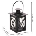 Czarna latarnia z uchwytem na podgrzewacz, 16cm, 2 sztuki | Floristik24.pl