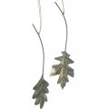 Floristik24 Liście metalowe do powieszenia antyczne szare liście jesienne 7,5-10cm 4szt.