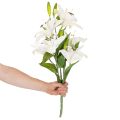 Sztuczne lilie, 6 białych kwiatów, realistyczna gałązka kwitnąca, 66 cm | Floristik24.pl