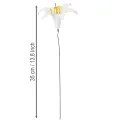 Sztuczny kwiat lilii, biały, na drucie, średni, 35 cm, 5 sztuk | Floristik24.pl