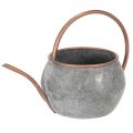 Floristik24 Metalowa dekoracyjna konewka, styl vintage, rustykalny, dekoracja ogrodu, do sadzenia, srebrno-miedziana, dł. 41 cm, Ø26 cm, wys. 30 cm