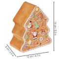 Puszka świąteczna, puszka na ciasteczka, choinka i domek, wygląd piernika, 14 cm, 2 sztuki | Floristik24.pl