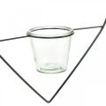 Floristik24 Lampion w kształcie serca metalowy 38 cm świecznik na herbatę do zawieszenia ze szkłem