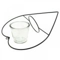 Floristik24 Lampion w kształcie serca metalowy 38 cm świecznik na herbatę do zawieszenia ze szkłem