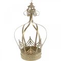 Floristik24 Ozdobna korona do zawieszenia, doniczka, dekoracja metalowa, Advent Golden, antyczny wygląd Ø19,5 cm W35 cm