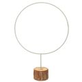 Floristik24 Dekoracyjny okrągły pierścień na drewnianej podstawie, metalowy, na suszone kwiaty, 52 cm