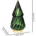 Szklana choinka z lampkami LED, dekoracja stołu, Boże Narodzenie, 13cm, 2 sztuki | Floristik24.pl