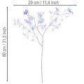 Sztuczna gałązka kwitnąca z mieniącymi się kwiatami, 80 cm | Floristik24.pl