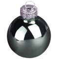 Mini bombki świąteczne szkło zielone masa perłowa szara Ø3cm 22 szt | Floristik24.pl