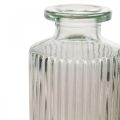 Floristik24 Mini wazon szklana ozdobna butelka jasnobrązowa retro Ø5cm W13,5cm