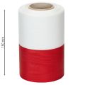 Wstążka do wieńca Moiré, wstążka żałobna biało-czerwona, wstążka dekoracyjna 150 mm, wstążka pamiątkowa żałobna kwiat, tafta octanowa 25 m | Floristik24.pl
