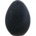 Floristik24 Pisanka plastikowa czarna jajko Dekoracja wielkanocna flokowana 40cm
