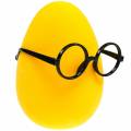 Floristik24 Żółte jajko wielkanocne z kieliszkami, Deco Egg flokowane, dekoracja wielkanocna