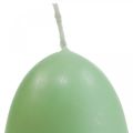 Floristik24 Świece wielkanocne jajko, świece jajko Wielkanoc zielone Ø4,5cm W6cm 6szt