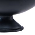 Floristik24 Owalna miska z czarnego, metalowego odlewu o wymiarach 30x16x14,5 cm