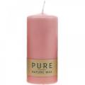 Floristik24 PURE świeca pieńkowa 130/60 świeca dekoracyjna różowy naturalny wosk