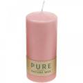 Floristik24 PURE świeca pieńkowa 130/60 świeca dekoracyjna różowy naturalny wosk