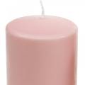 Floristik24 PURE Pillar Candle 130/70 Różowa Świeca Dekoracyjna Zrównoważony Naturalny Wosk