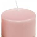 Floristik24 Świeca pieńkowa PURE 90/70 różowa świeca z naturalnego wosku trwała dekoracja świecy