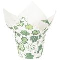 Floristik24 Doniczka papierowa z motywem koniczyny, dekoracja noworoczna, 12 cm, 12 sztuk