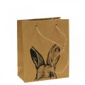 Floristik24 Torebka na prezenty Wielkanocna torebka papierowa króliczek brązowa 12×6×15cm 8 sztuk