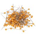 Floristik24 Pomarańczowe szpilki z perłową główką do artykułów florystycznych, Ø4mm, 40mm, 150 sztuk