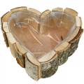 Floristik24 Sadzarka, drewniana misa w kształcie serca, sadzarka z drewna brzozowego, misa w kształcie serca 27×28cm