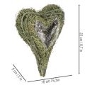 Roślinne serce z materiału naturalnego z wkładem foliowym, 22 cm, 2 sztuki | Floristik24.pl