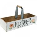 Floristik24 Pudełko na rośliny, dekoracja kwiatowa, drewniane pudełko do sadzenia, nostalgiczny wygląd skrzynki na kwiaty 41,5 × 16 cm