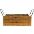 Floristik24 Drewniane pudełko na rośliny z uchwytami Naturalne drewniane pudełko 23,5×12 cm