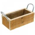 Floristik24 Drewniane pudełko na rośliny z uchwytami Naturalne drewniane pudełko 23,5×12 cm