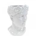 Floristik24 Planter Głowa Popiersie Kobieta Biały ceramiczny wazon na kwiaty H19cm