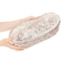 Doniczka koszykowa z wkładem foliowym, owalna, biała, 37 cm | Floristik24.pl