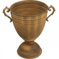 Metalowy wazon doniczkowy o rdzawym wyglądzie Ø22,5 cm W32,5 cm | Floristik24.pl
