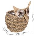 Ręcznie tkany koszyk z sową, ozdoba na parapet, 18 cm | Floristik24.pl
