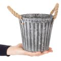Doniczka metalowa, doniczka dekoracyjna z uchwytami, doniczka, podstawka pod doniczkę Ø16,5 cm | Floristik24.pl