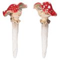 Floristik24 Zatyczka grzybowa, figurka dekoracyjna Dziewczynka i chłopiec Muchomor czerwony z twarzą 13 cm, 2 szt.