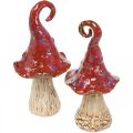 Floristik24 Grzyby ceramiczne magiczny las czerwony dekoracyjny grzyb dekoracja ceramiczna wys.16cm 2szt