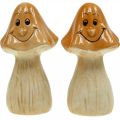 Floristik24 Grzyby dekoracyjne ceramiczne brązowe jesienne figurki dekoracyjne Ø6cm W10,5cm 3szt
