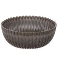 Floristik24 Miska żebrowana, antracytowa, dekoracyjna, okrągła, 15cm, 2 sztuki