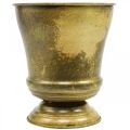 Vintage metalowy wazon z doniczką z mosiądzu Ø17cm W19cm | Floristik24.pl