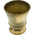Vintage metalowy wazon z doniczką z mosiądzu Ø17cm W19cm | Floristik24.pl