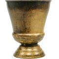 Vintage metalowy wazon z doniczką z mosiądzu Ø14cm W17cm | Floristik24.pl