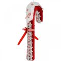 Floristik24 Dekoracja w postaci cukierkowej laski duża świąteczna czerwono-biała z koronką wys. 36cm